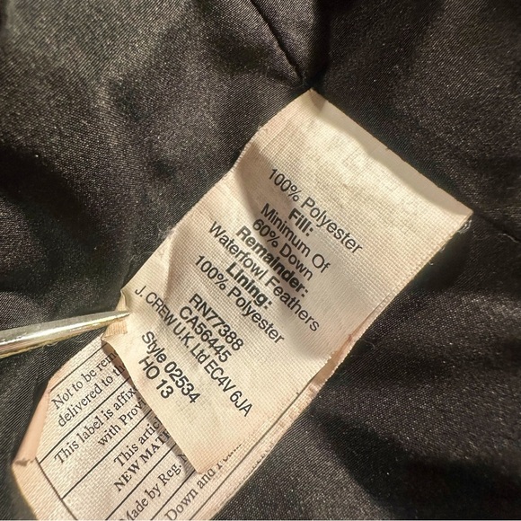 J. Crew Factory Black Zip-Up Quilted Down-Filled Jacket Size XS - Picture 9 of 14